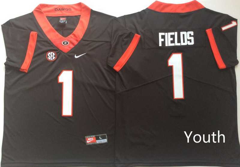Youth Georgia Bulldogs 1 Justin Fields Black Nike College Football Jersey,We sell and wholesale Youth Georgia Bulldogs 1 Justin Fields Black Nike College Football Jersey on line form chian!